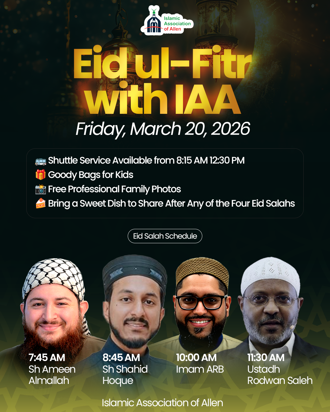 Eid ul-Fitr Prayer (Allen Masjid — IAA)