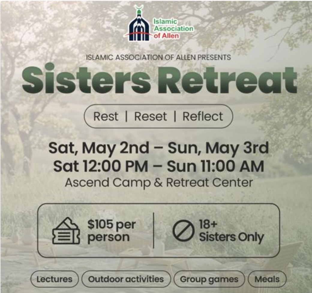 Sisters Retreat (Rest, Reset, Reflect) — Islamic Association of Allen