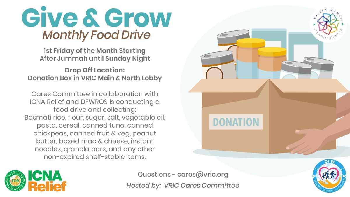 Give & Grow Monthly Food Drive (VRIC Cares)